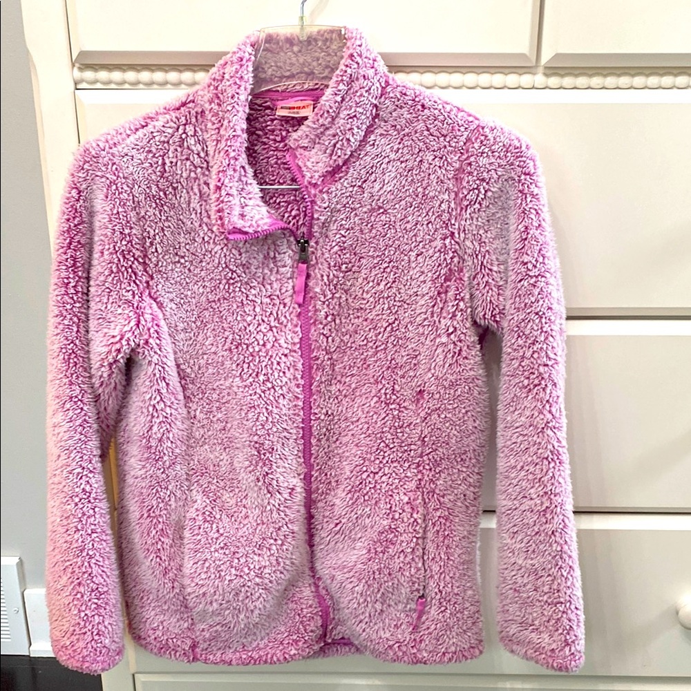 Cozy Pink Fleece Jacket. Girls Size L 14-16. Cool 32 Degrees